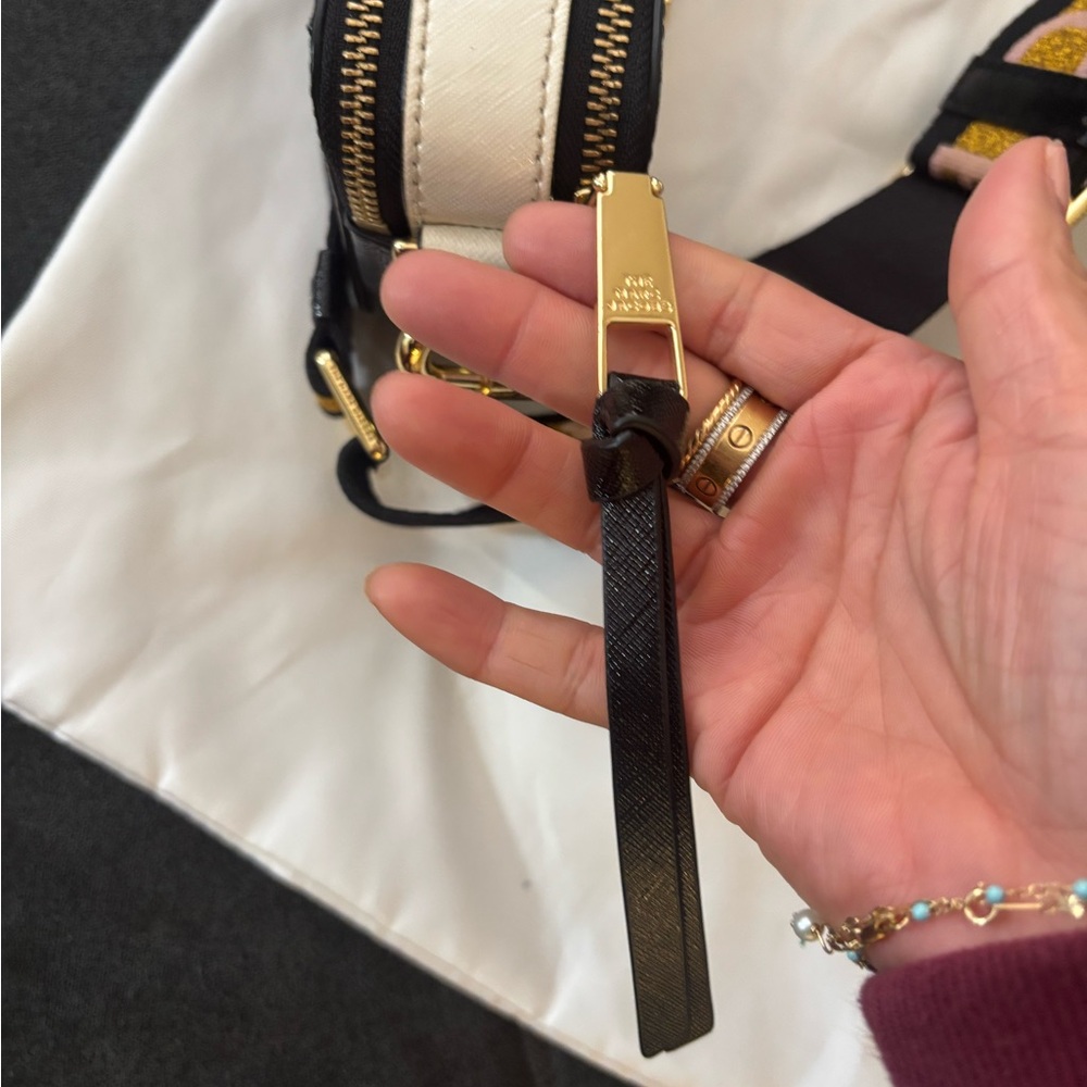 Black Crossbody Bag with Gold Accents - Picture 8 of 10